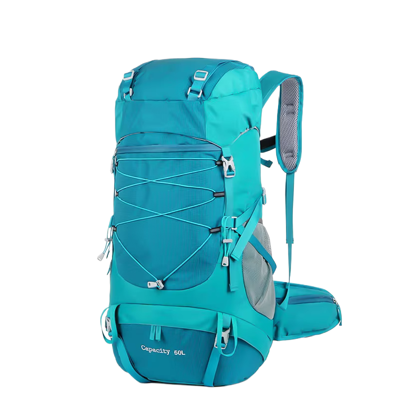 Rain Cover Backpack - 50L ハイキングバックパック レインカバー付き 多機能登山バッグ アウトドアリュックサック 旅行
