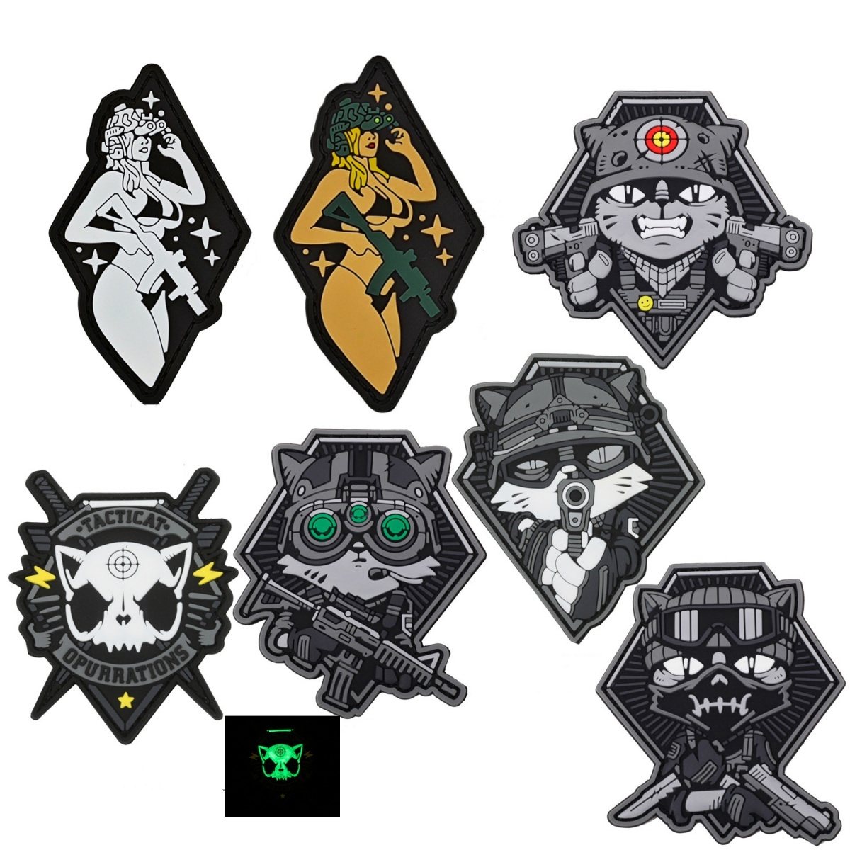 PVC 猫パッチ服士気バッジ軍事戦術パッチバックパックフック - Urban Backpack Tactical のレビューと価格
