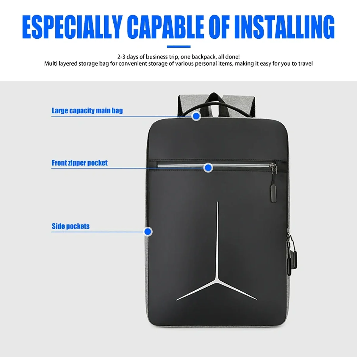 盗難防止USB防水ハードシェルEVAラップトップバックパック - Travel Backpack Anti Theft のレビューと価格