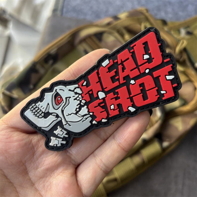 軍事用「HEAD SHOT」PVCパッチ、衣服用士気バッジ、 - Urban Backpack Tactical のレビューと価格