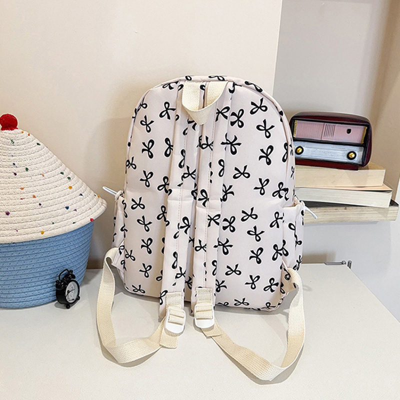かわいいリボン柄バックパック ナイロン製カジュアルデイパック - School Backpack Teen のレビューと価格