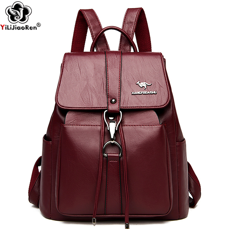 抗盗難バックパック女性のショルダーバッグ有名なブランドレザー - Travel Backpack Anti Theft のレビューと価格