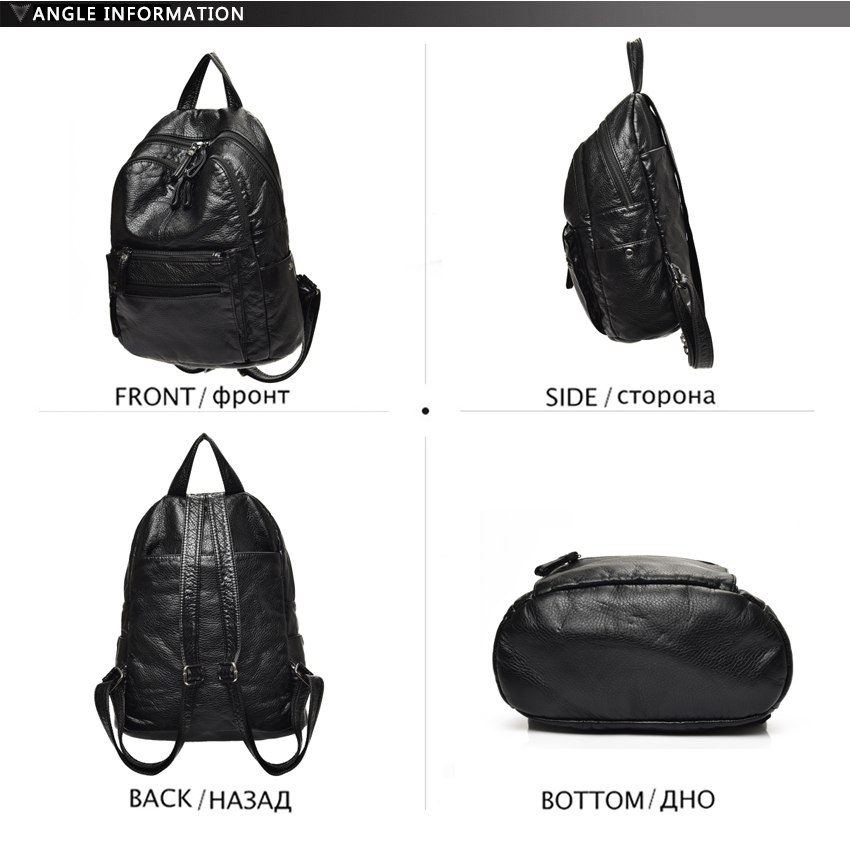 洗浄済みレザーバックパック 女性用 ソフトPUトラベルバック - Travel Backpack Anti Theft のレビューと価格