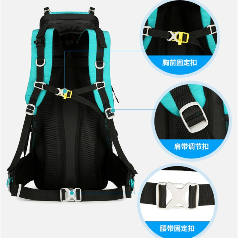 60L 大容量ハイキングバックパックレインカバー付き通気性キ - Rain Cover Backpack のレビューと価格