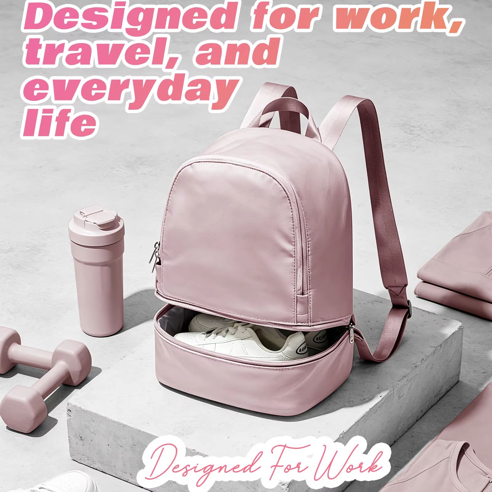 女性用バッグ、靴用コンパートメント付き小型スポーツバックパッ - Fashion Backpack Women のレビューと価格